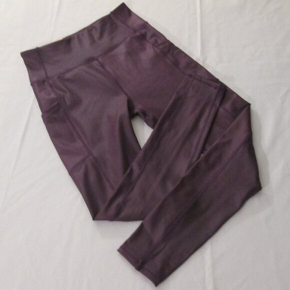 DARK PURPLE HIGH RISE HIGH SHINE LEGGINGS – SIZE M - Picture 2 of 9